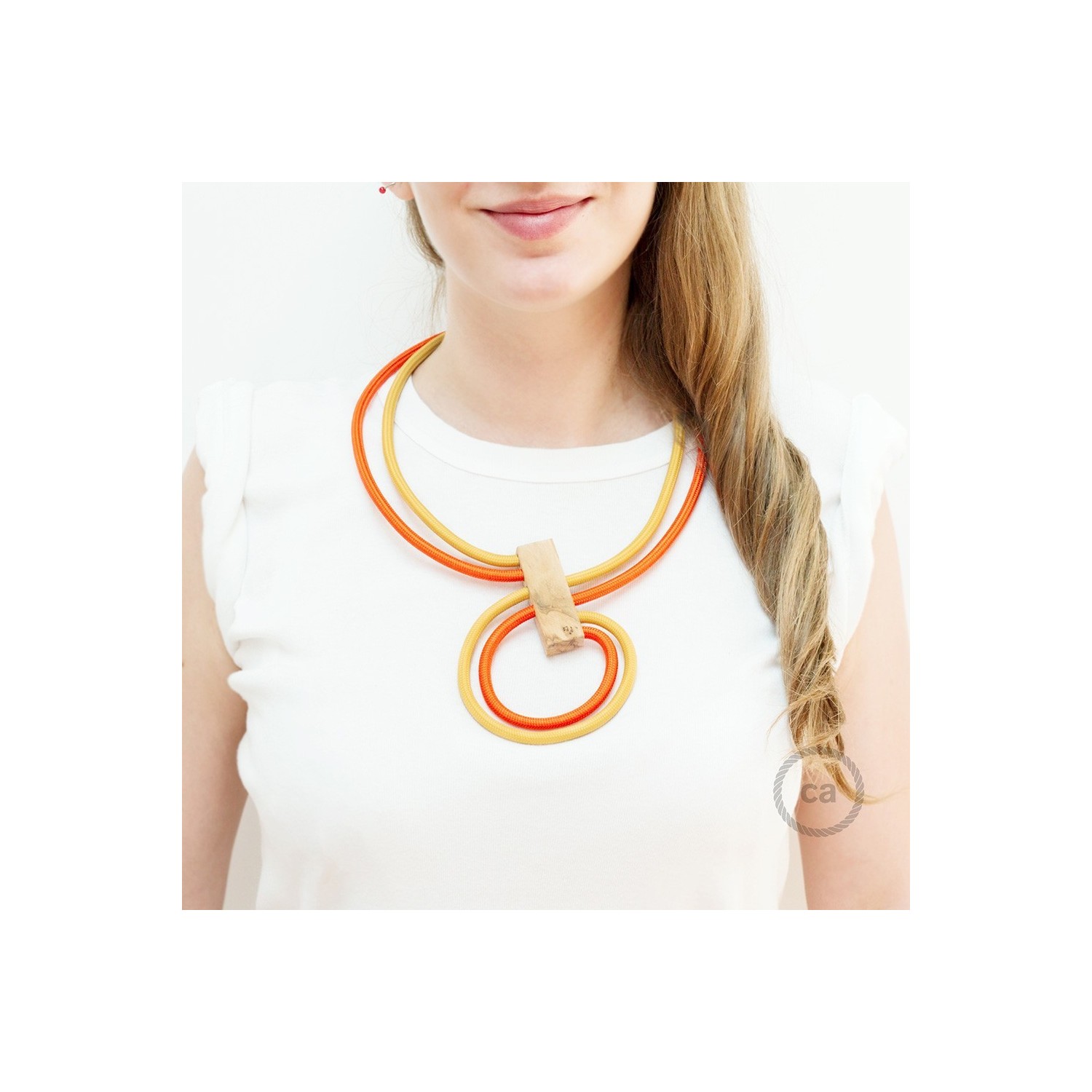 Infinity necklace adjustable bicolor Mustard RM25 and Orange RM15.