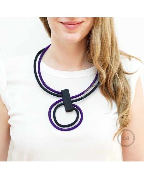 Infinity necklace adjustable bicolor Violet RM14 and Black RM04.