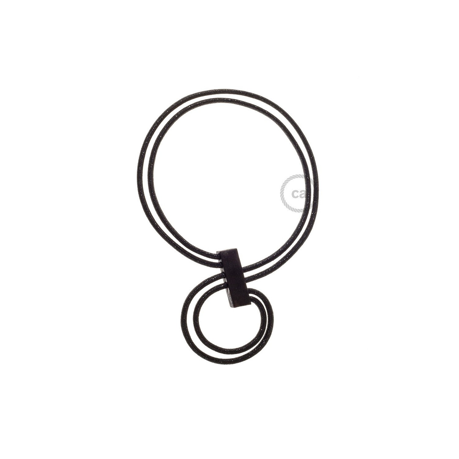 Infinity necklace adjustable color glittering black RL04.