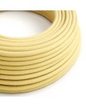 Round Electric Cable covered by Cotton fabric RC10 Pale Yellow