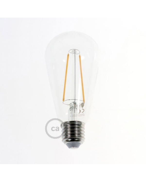 LED Transparent Light Bulb - Edison ST64 Long Filament 4.5W 400Lm 2200K