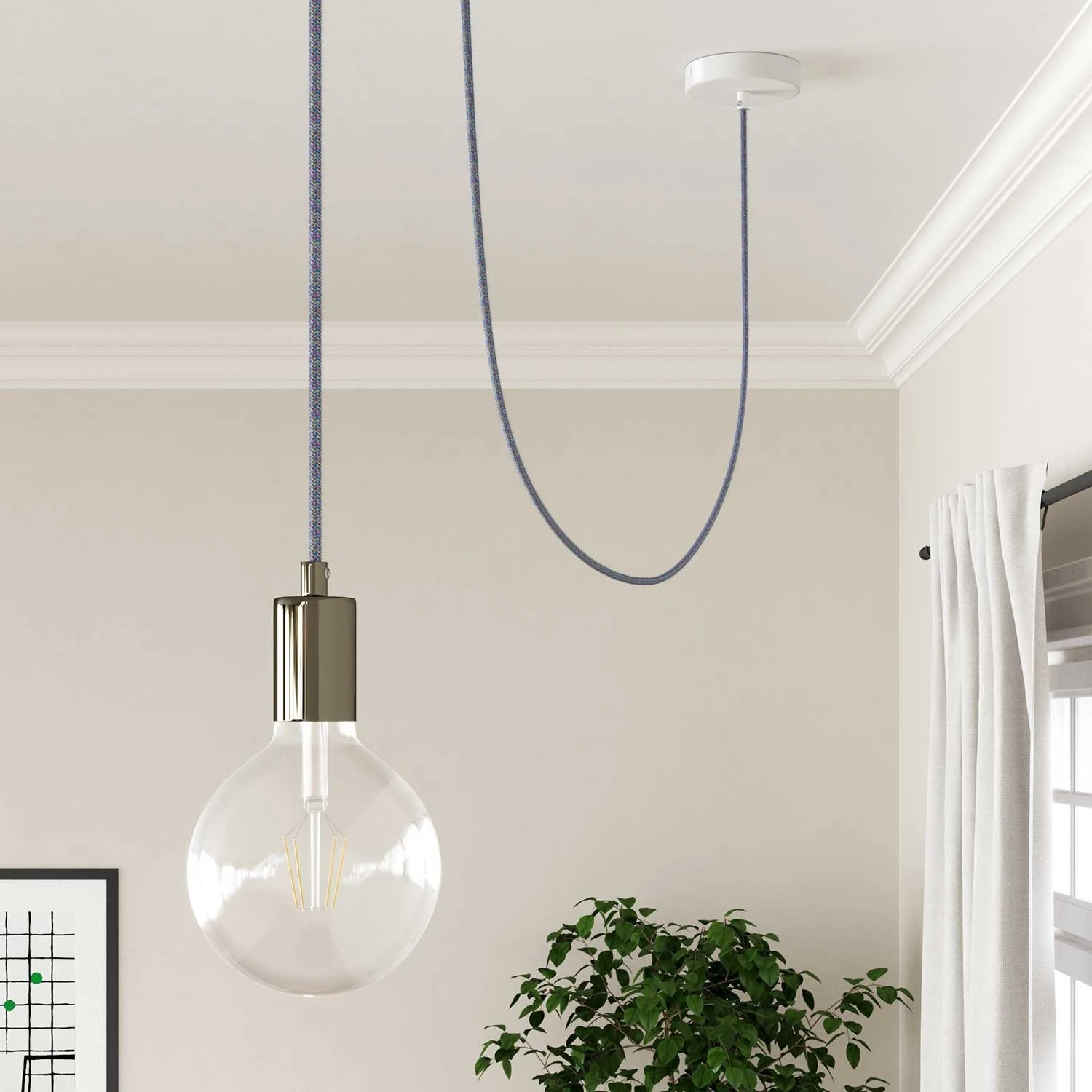 Round Electric Cable covered in Cotton - Lollipop RX09