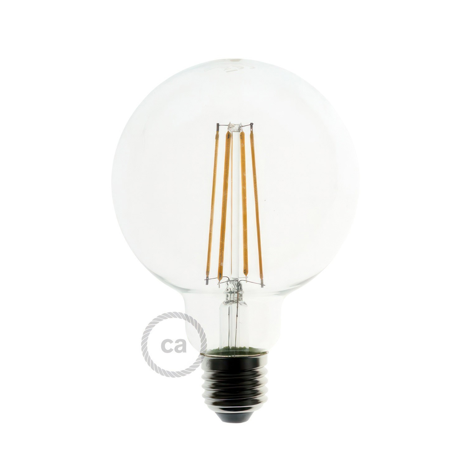 LED Transparent Light Bulb - Globe G95 Long Filament - 7.5W 805Lm E27 2200K Dimmable