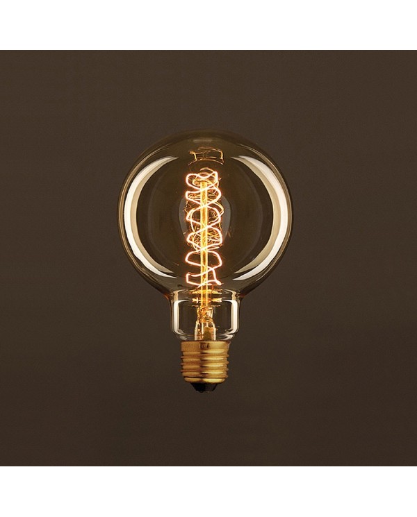Vintage Golden Light Bulb Globe G95 Carbon Filament Double Spiral Curve 25W E27 Dimmable 2000K