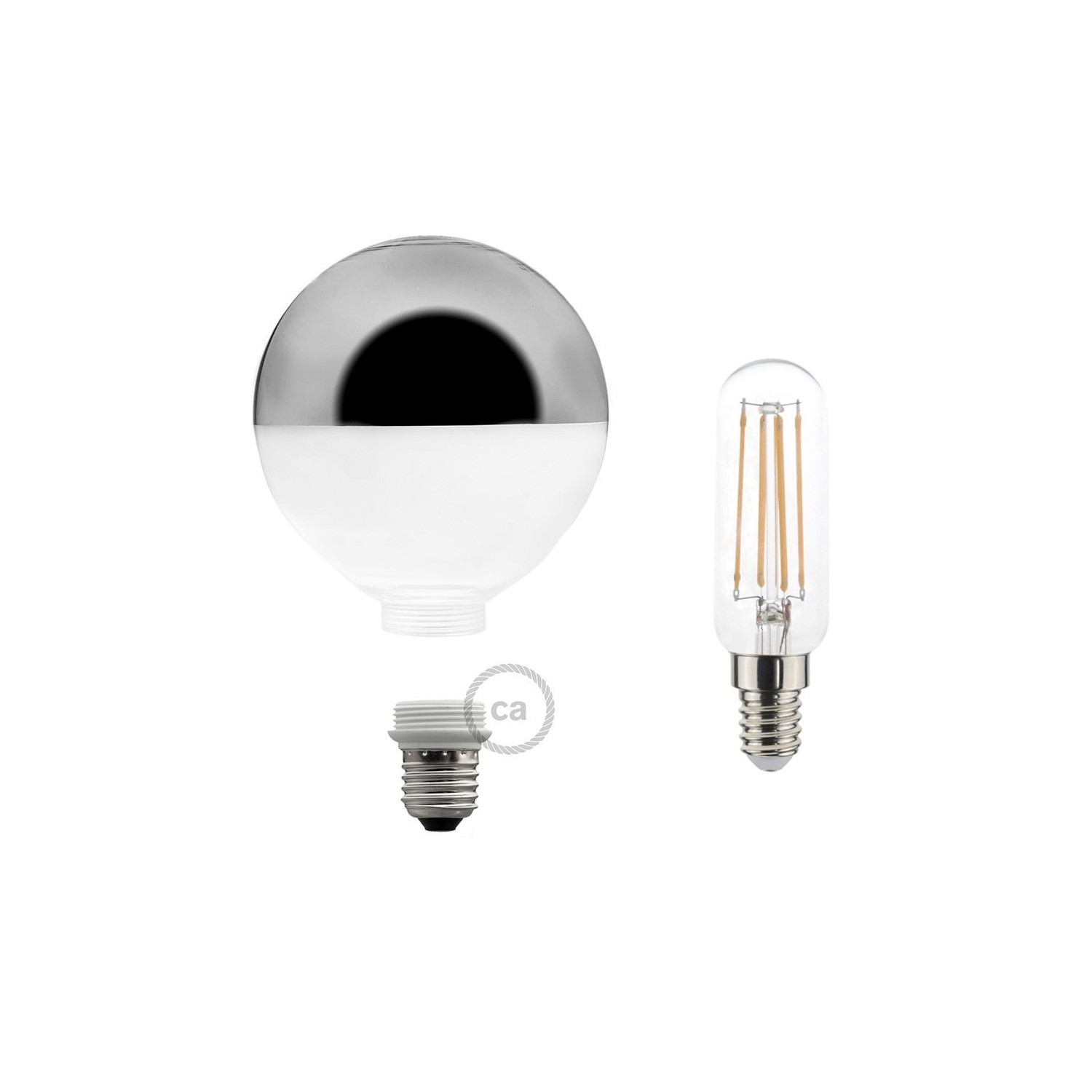 Modular LED Decorative Light bulb with Silver Semisphere 4,5W E27 Dimmable 2700K