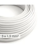 Large section electric cable 3x1,50 round - covered by rayon White RM01