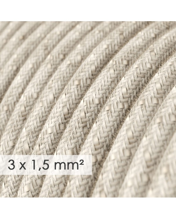 Large section electric cable 3x1,50 round - covered by Natural Neutral Linen RN01