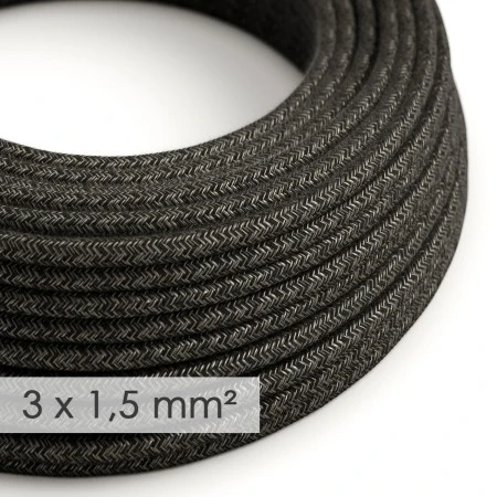 Large section electric cable 3x1,50 round - covered by Natural Anthracite Linen RN03