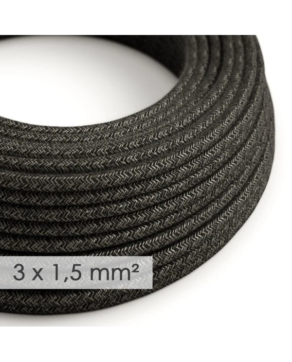 Large section electric cable 3x1,50 round - covered by Natural Anthracite Linen RN03