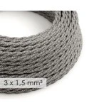 Large section electric cable 3x1,50 twisted - covered by Natural Grey Linen TN02