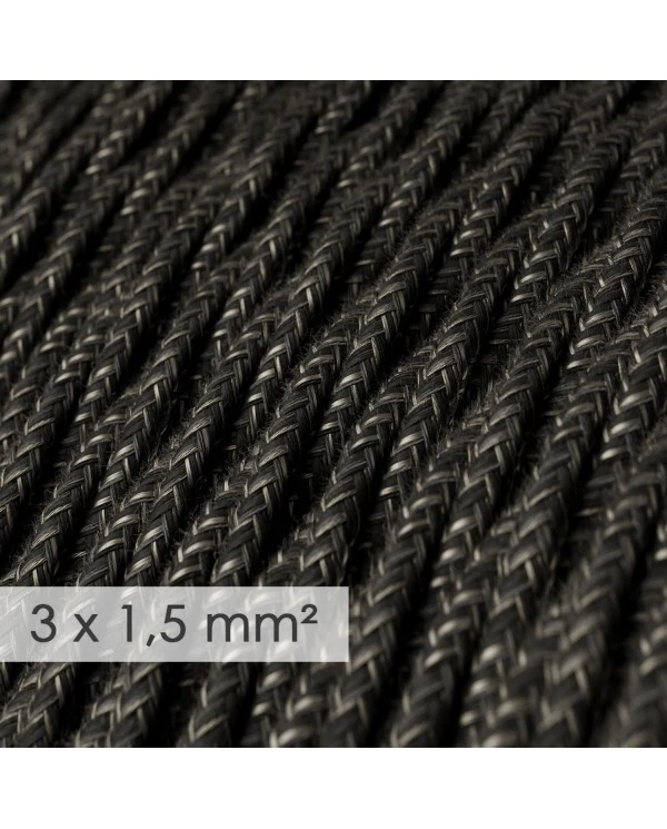 Large section electric cable 3x1,50 twisted - covered by Natural Anthracite Linen TN03