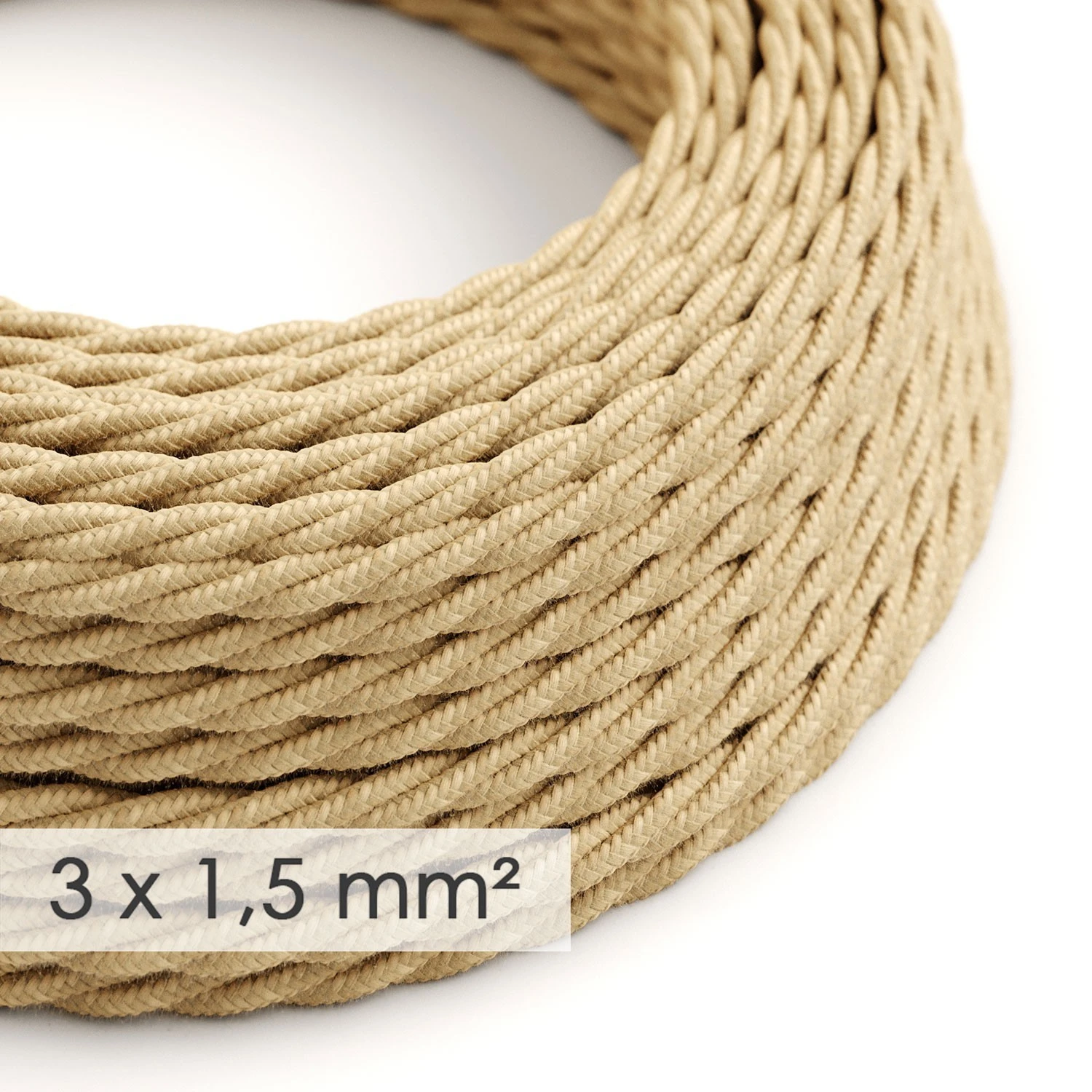 Large section electric cable 3x1,50 twisted - covered by Jute TN06