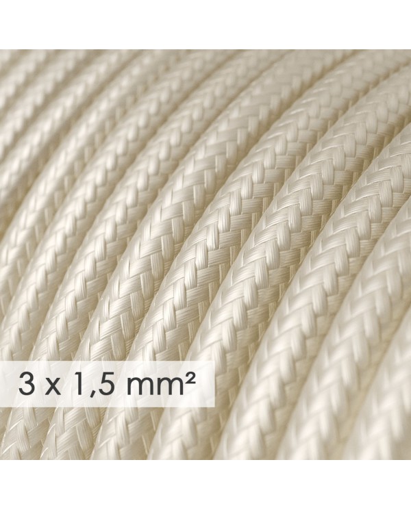 Large section electric cable 3x1,50 round - covered by rayon Ivory RM00
