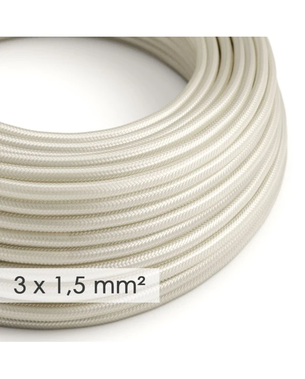 Large section electric cable 3x1,50 round - covered by rayon Ivory RM00