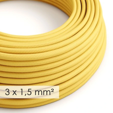 Large section electric cable 3x1,50 round - covered by rayon Yellow RM10