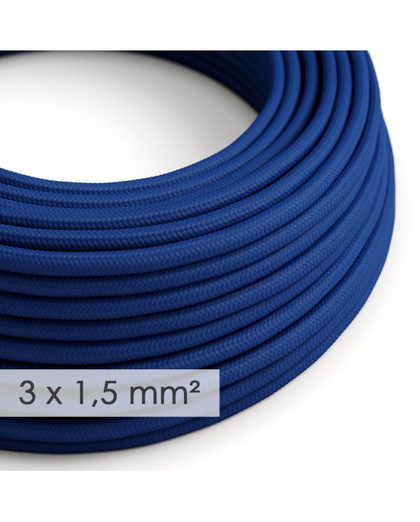 Large section electric cable 3x1,50 round - covered by rayon Blue RM12