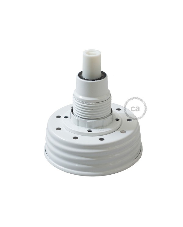 White metal Mason Jar Pendant lighting Kit with cylindrical strain relief and E14 White bakelite lamp holder