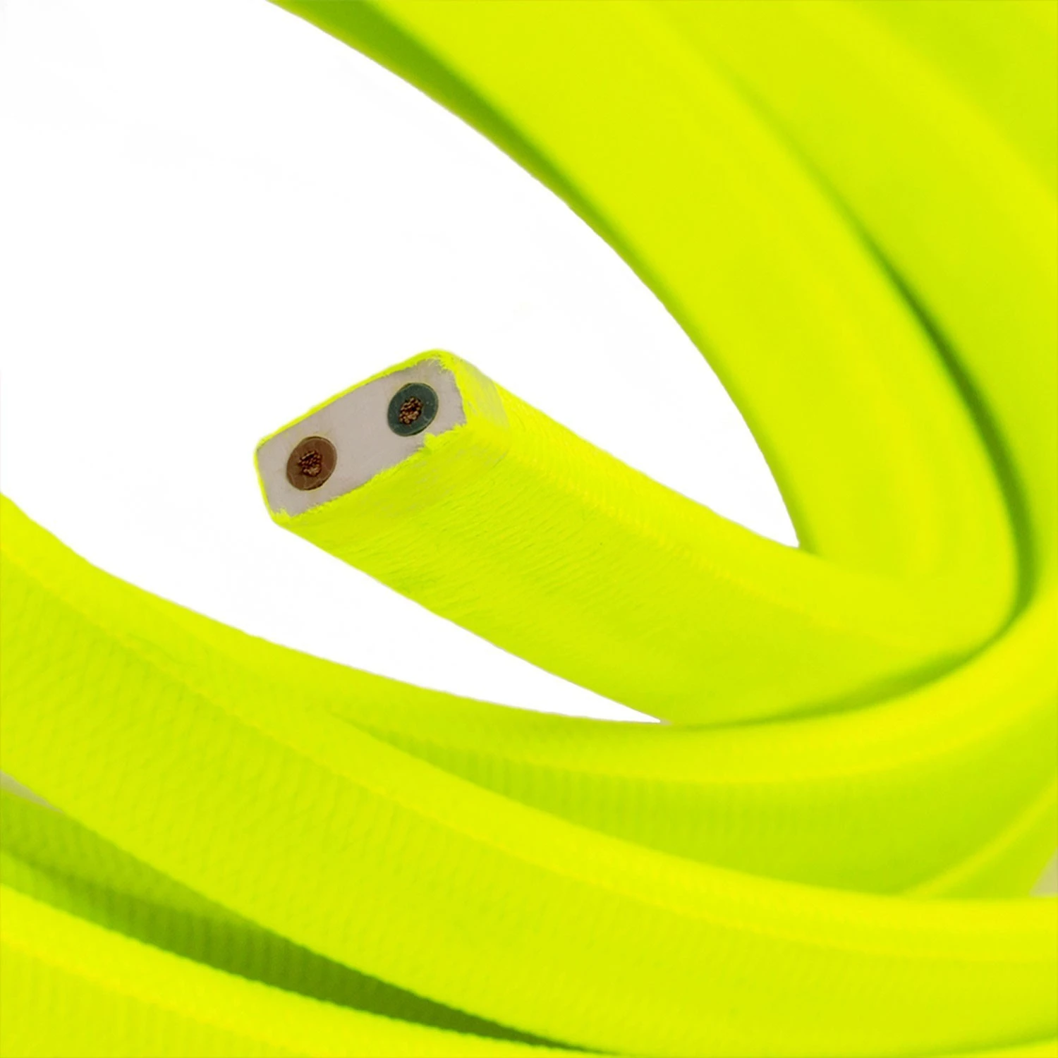 Electric cable for String Lights, covered by Rayon fabric Yellow Fluo CF10