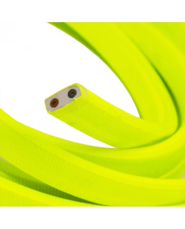 Electric cable for String Lights, covered by Rayon fabric Yellow Fluo CF10