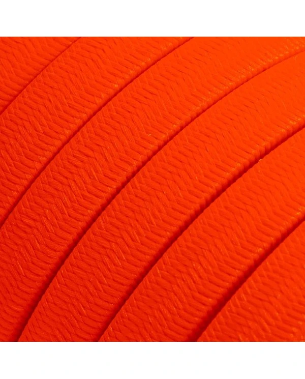 Electric cable for String Lights, covered by Rayon fabric Orange Fluo CF15