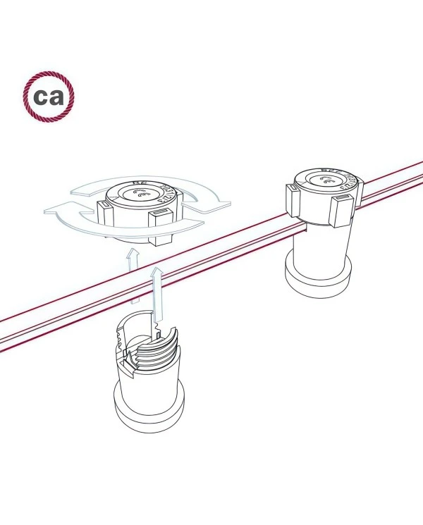 Electric cable for String Lights, covered by Rayon fabric Silver CM02