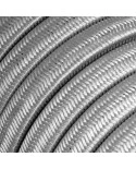 Electric cable for String Lights, covered by Rayon fabric Silver CM02