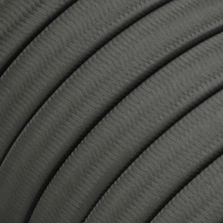 Electric cable for String Lights, covered by Rayon fabric Grey CM03