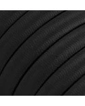 Electric cable for String Lights, covered by Rayon fabric Black CM04 - UV resistant