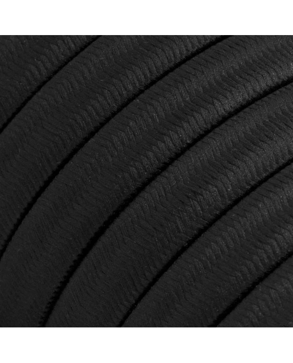 Electric cable for String Lights, covered by Rayon fabric Black CM04 - UV resistant