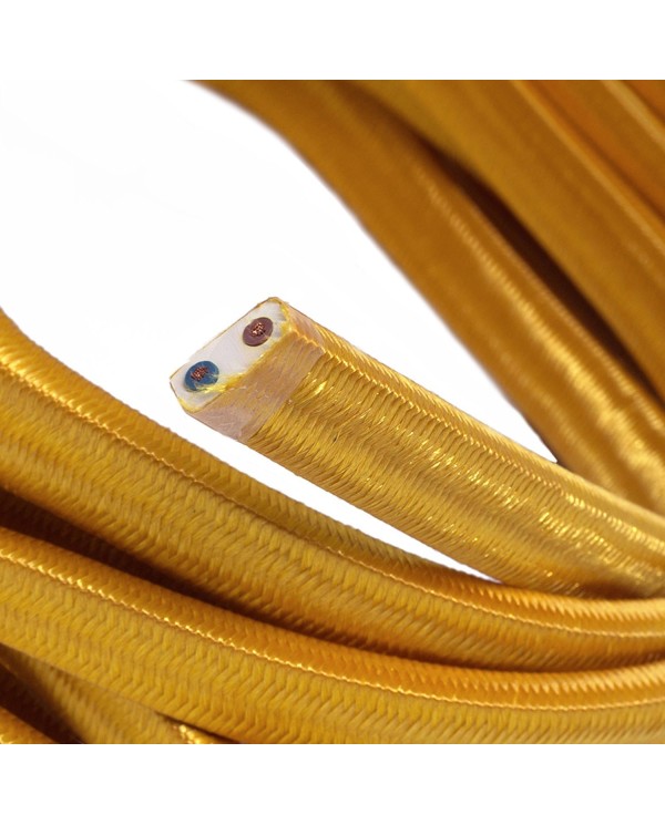 Electric cable for String Lights, covered by Rayon fabric Gold CM05
