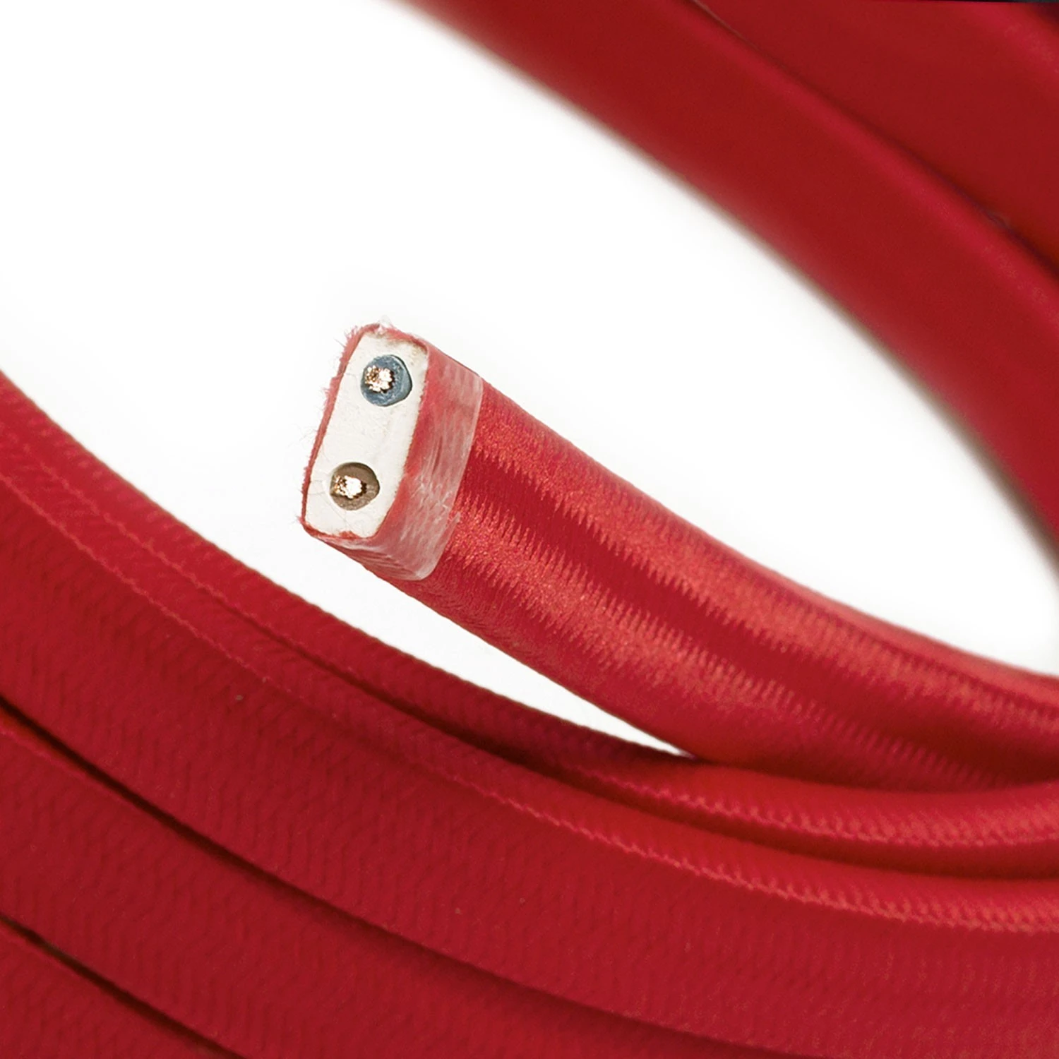 Electric cable for String Lights, covered by Rayon fabric Red CM09 - UV resistant