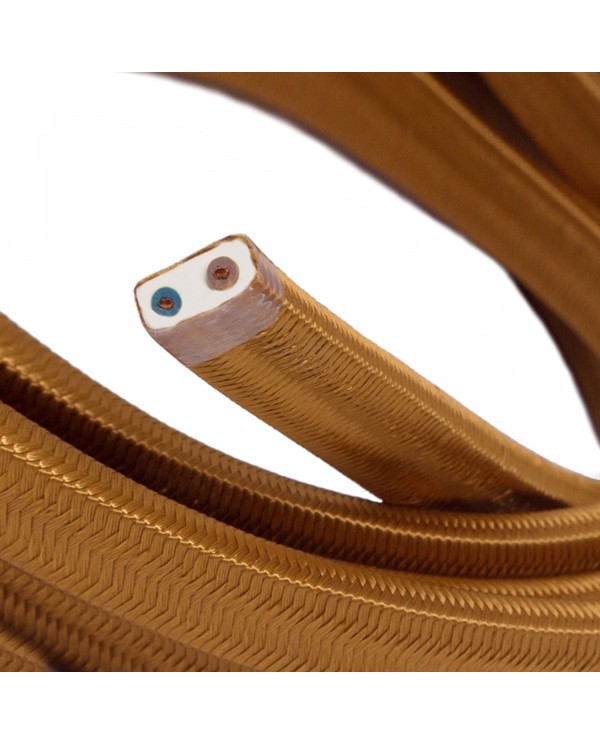 Electric cable for String Lights, covered by Rayon fabric Whiskey CM22