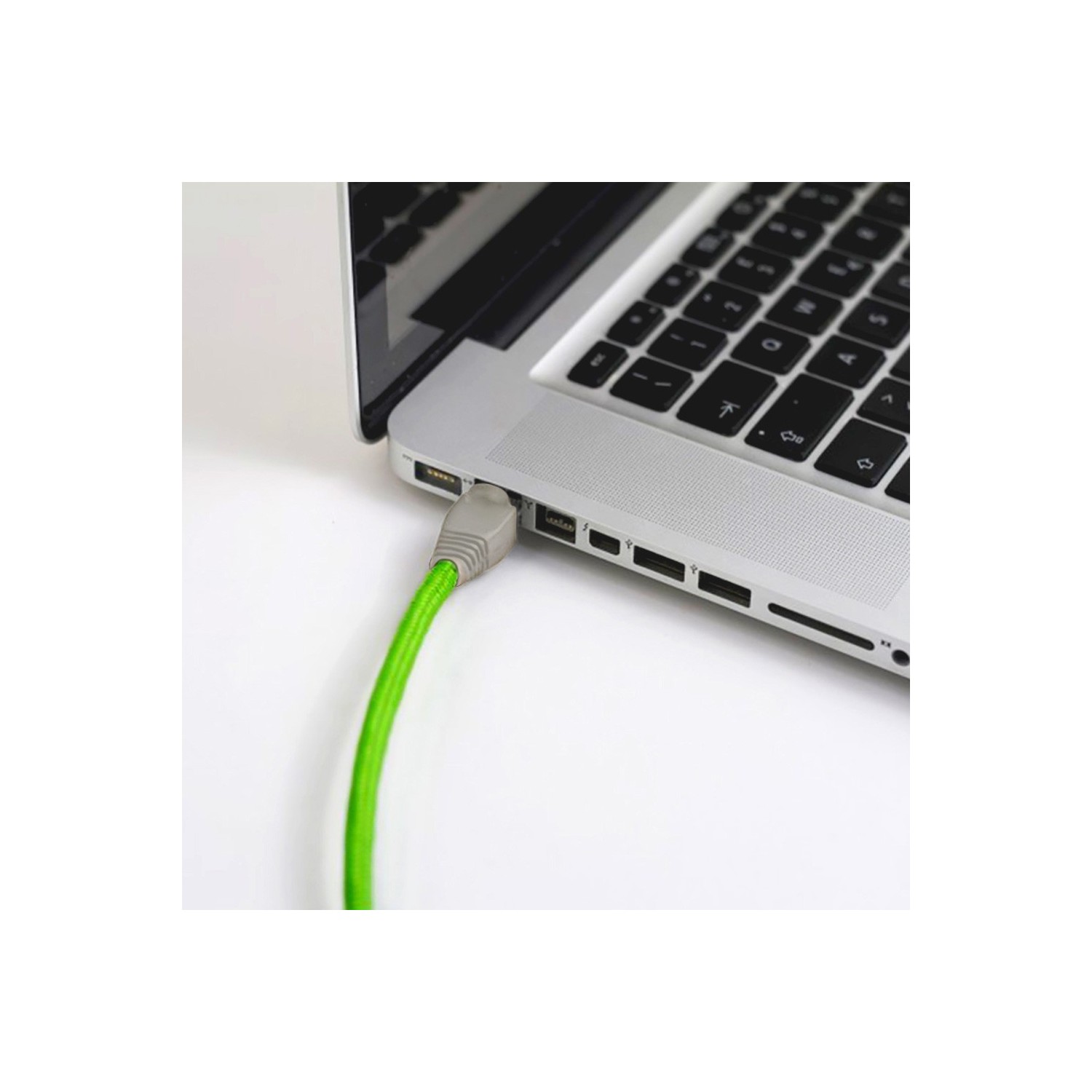 LAN Ethernet Cable Cat 5e without RJ45 plugs - Rayon Fabric RF06 Neon Green