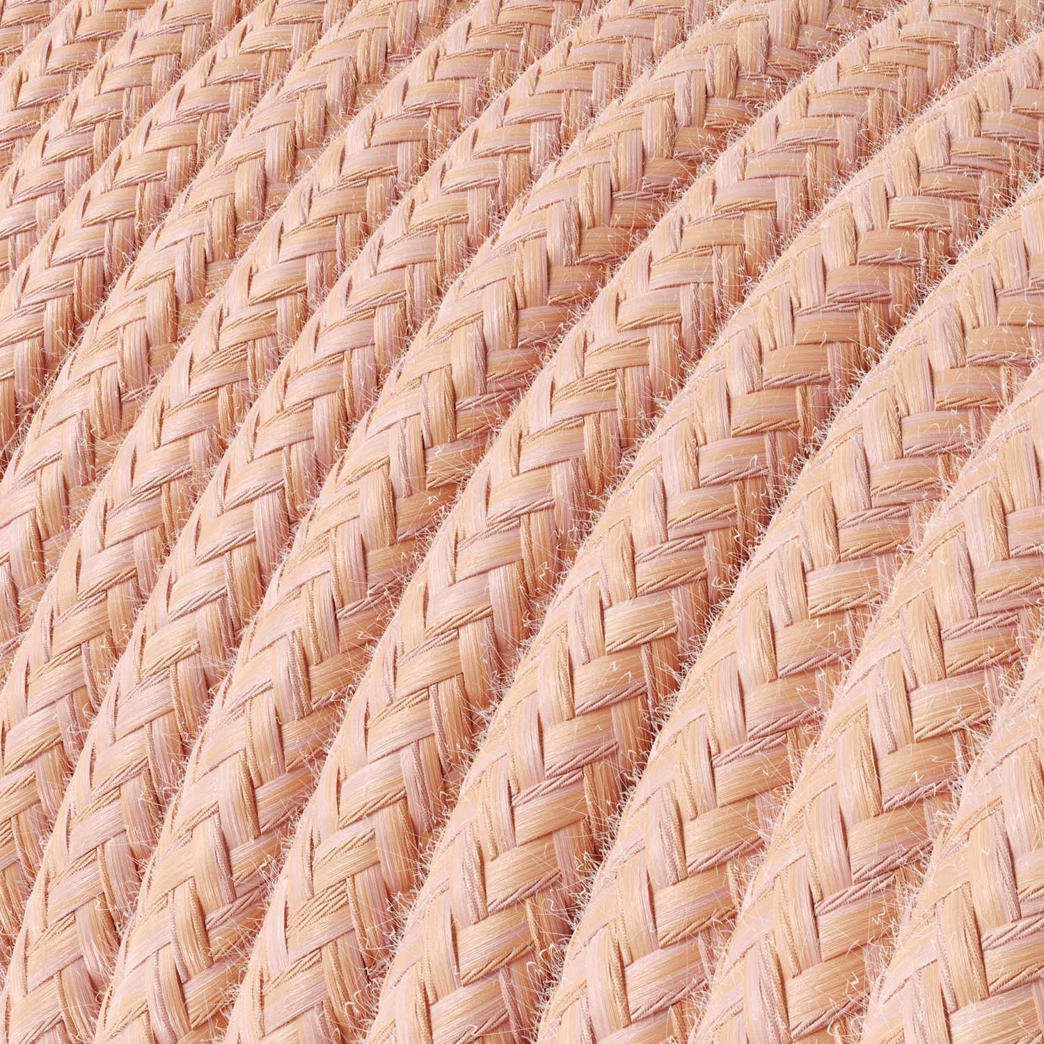 Round Electric Cable covered in Cotton - Salmon RX13