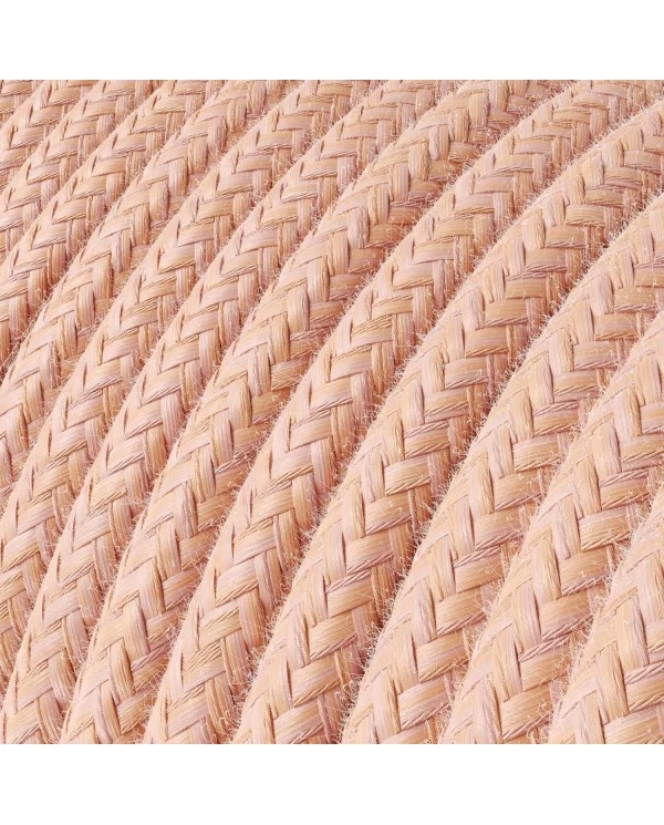 Round Electric Cable covered in Cotton - Salmon RX13