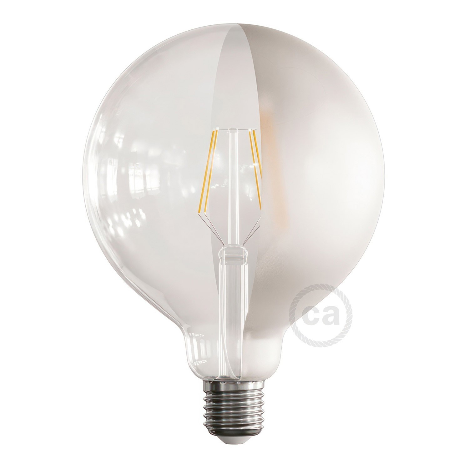 LED Light Bulb Globe G125 Short Filament - Tattoo Lamp® Half 4W 420Lm E27 2700K