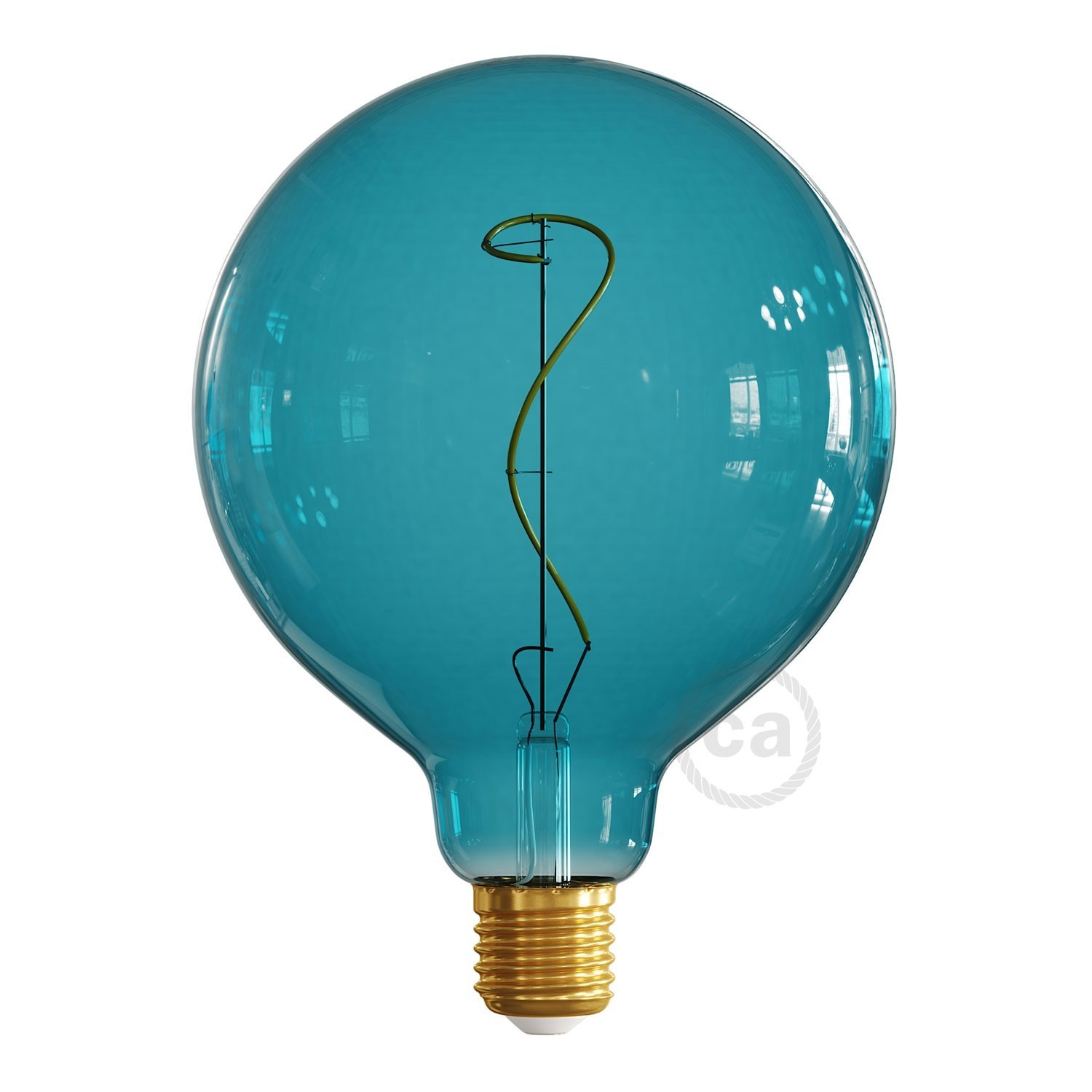 G125 Ocean blue Light Bulb, Pastel line, vine filament, 4W 100Lm E27 2200K Dimmable