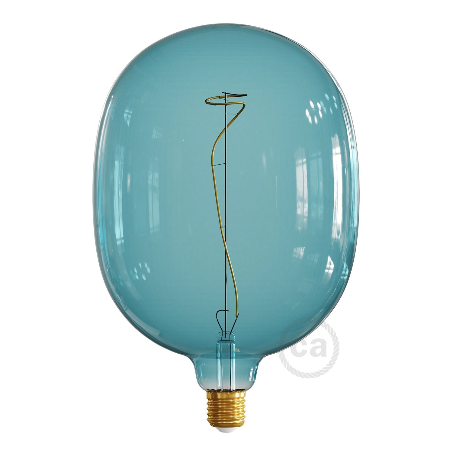 Egg Ocean blue XXL Light Bulb, Pastel line, vine filament, 4W 100Lm E27 2200K Dimmable