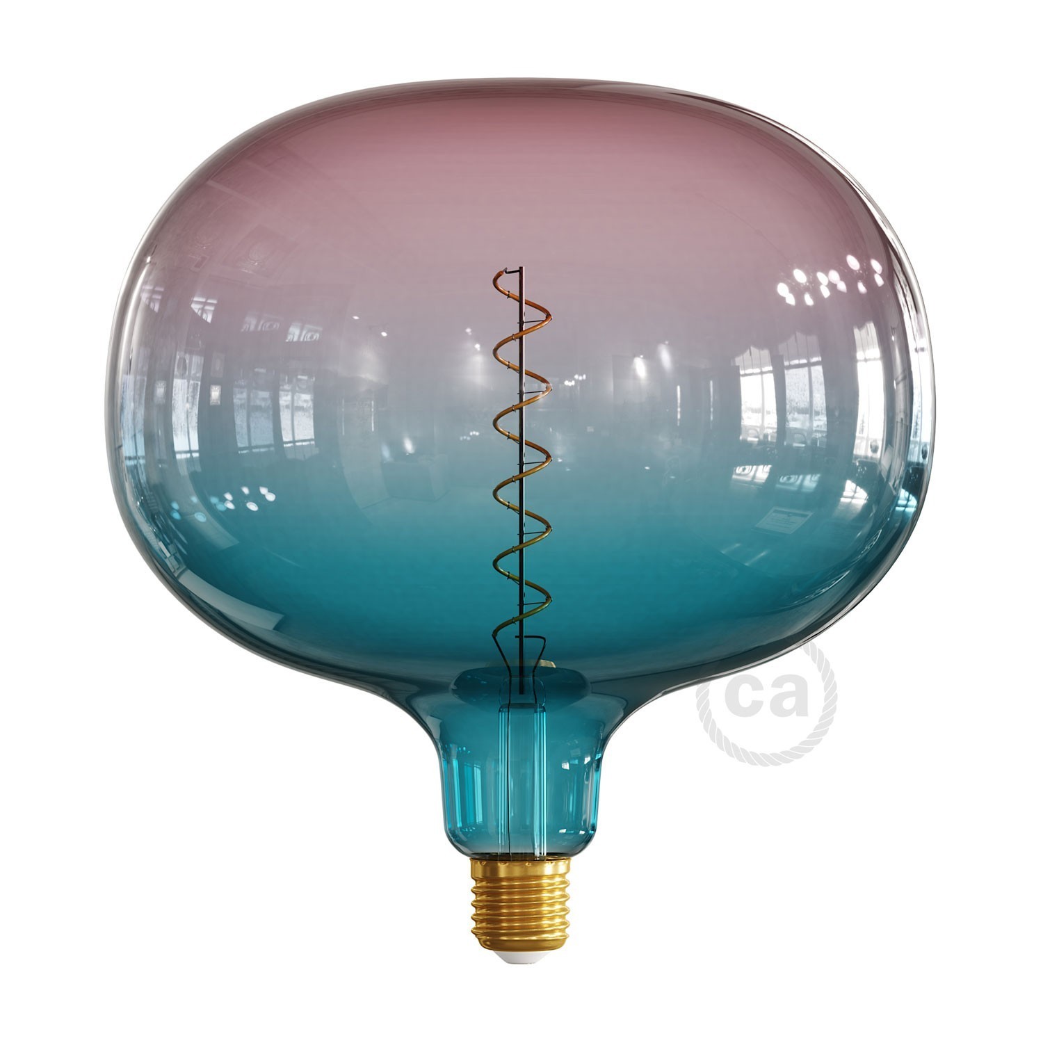 Cobble Dream XXL Light Bulb, Pastel line, spiral filament, 4W 100Lm E27 2200K Dimmable