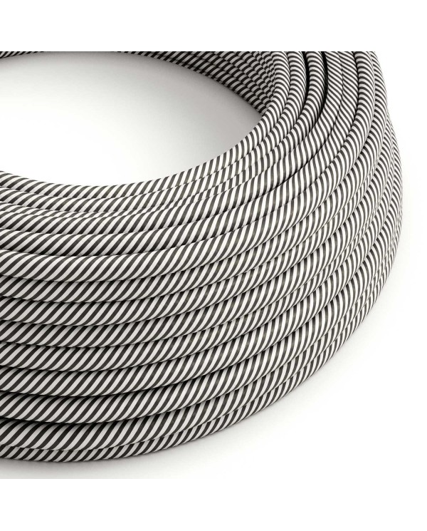 Round Electric Vertigo HD Cable covered by White and Slate fabric ERM37