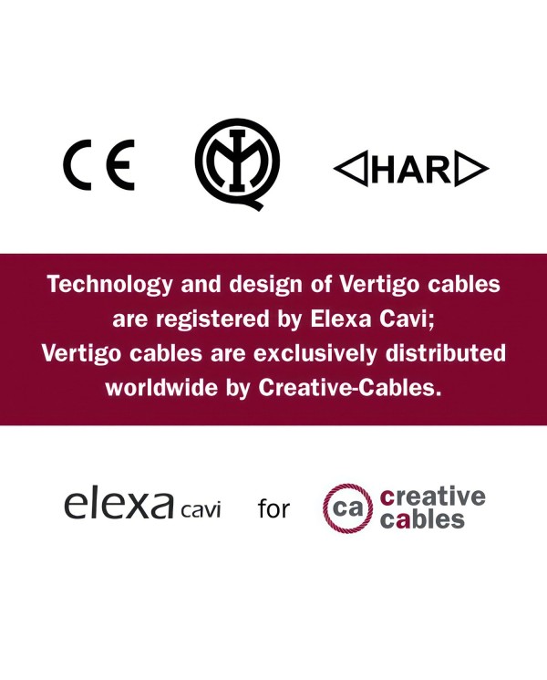 Round Electric Vertigo HD Cable covered by Candy Cane fabric ERM39