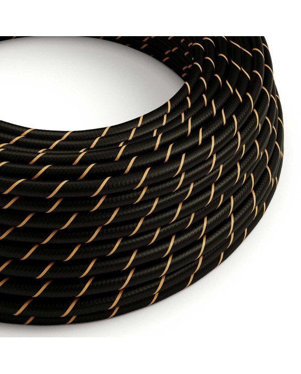 Round Electric Vertigo HD Cable covered by Black and Gold fabric ERM42