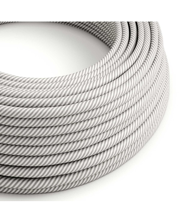 Round Electric Vertigo HD Cable covered by White and Aluminium fabric ERM46