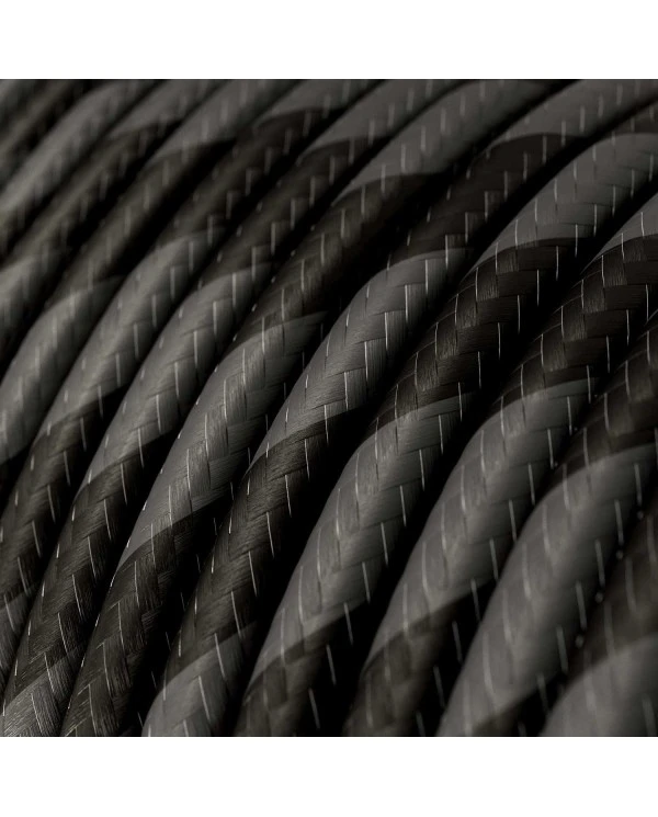 Round Electric Vertigo HD Cable covered by Graphite and Black Wide Stripes fabric ERM54