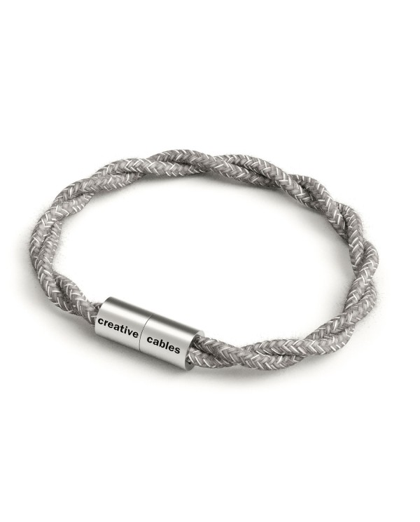 Bracelet with Matt silver magnetic clasp and TN02 cable
