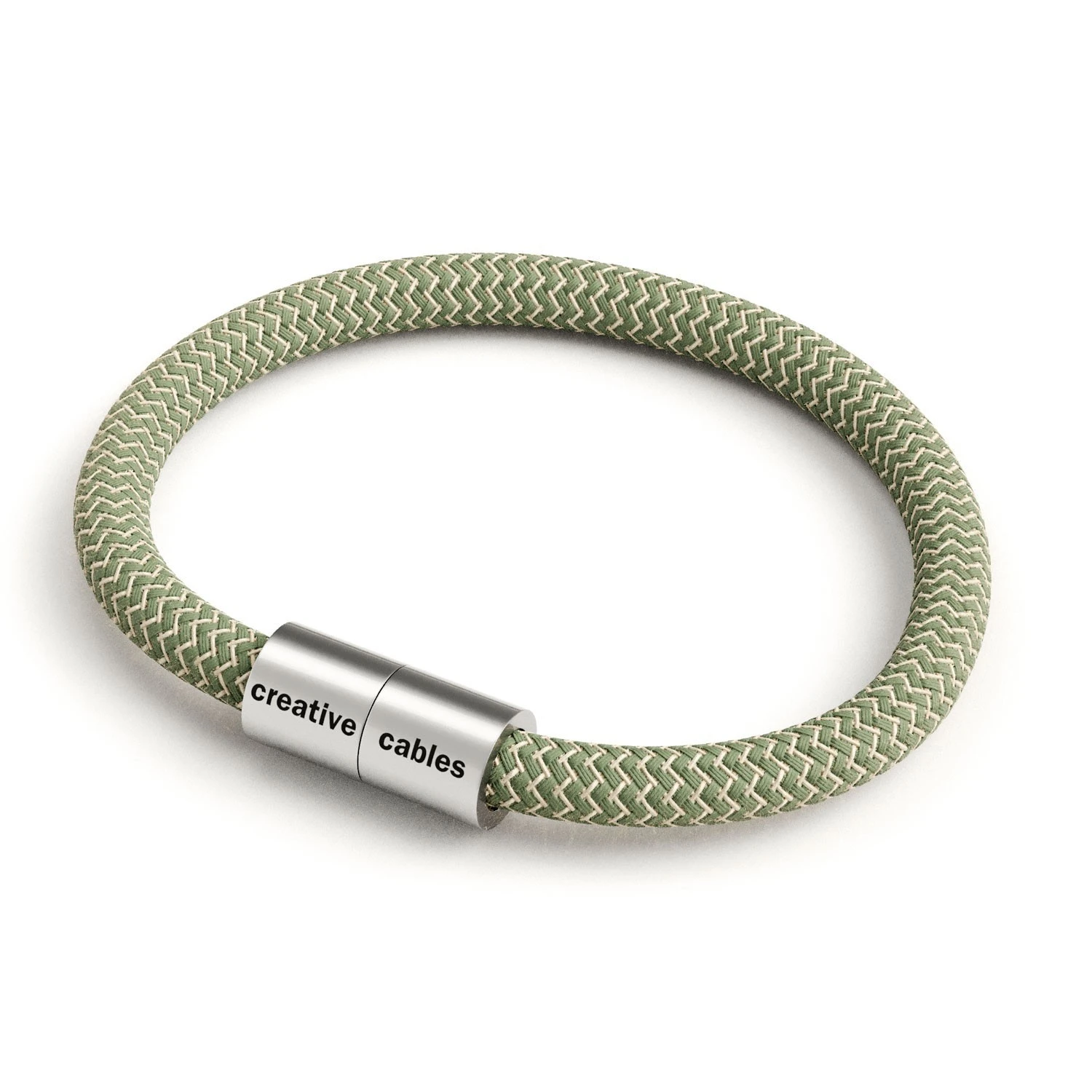 Bracelet with Matt silver magnetic clasp and RD72 cable