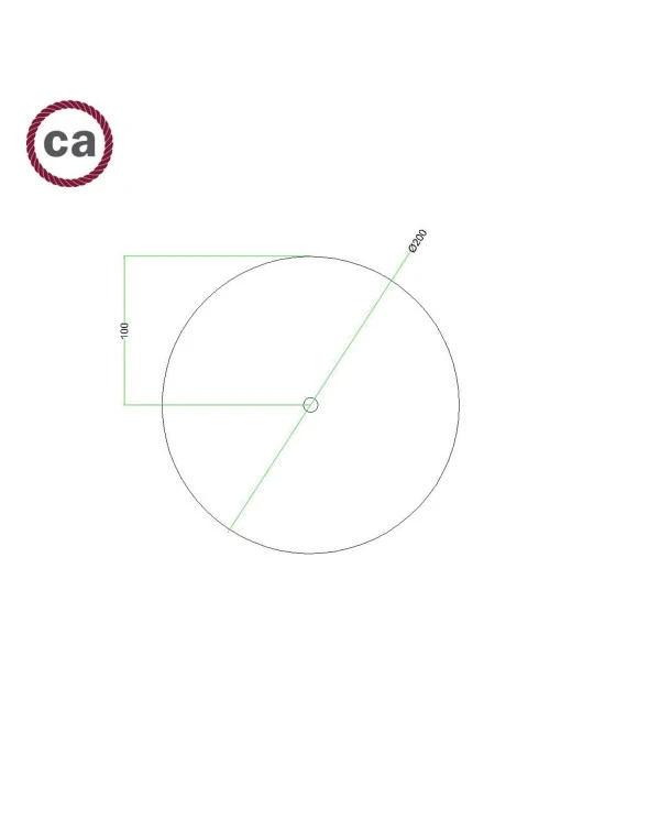 Round Rose-One 1-hole and 4 side holes ceiling rose, 200 mm