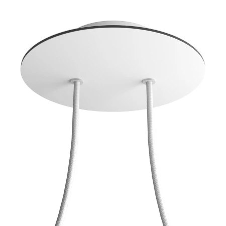 Round Rose-One 2-hole and 4 side holes ceiling rose, 200 mm - Matt White