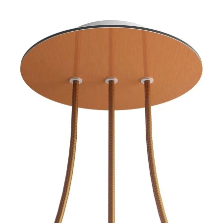 Round Rose-One 3 in-line holes and 4 side holes ceiling rose, 200 mm - Satin Copper Dibond