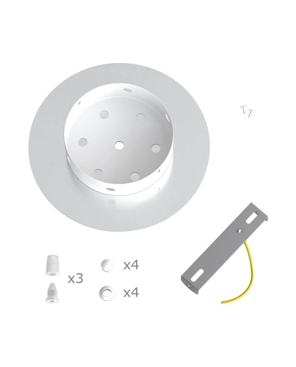 Round Rose-One 3 in-line holes and 4 side holes ceiling rose, 200 mm